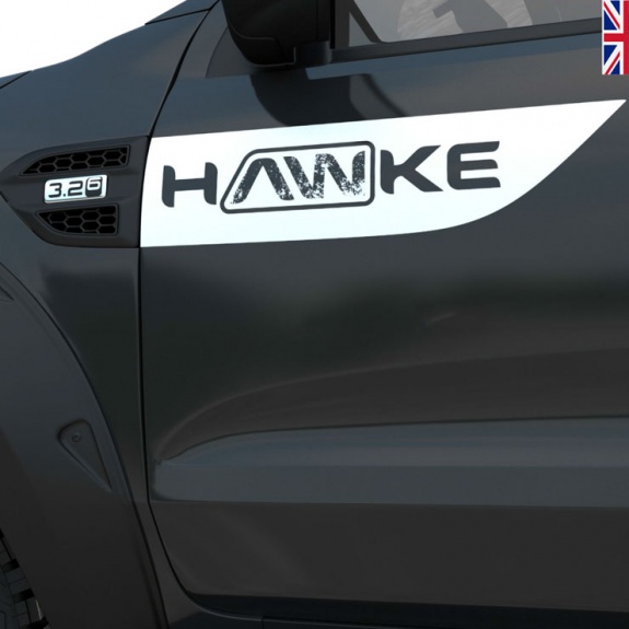 Hawke Graphics Pack Ford Ranger Styling Sticker Graphics Decal Matt White