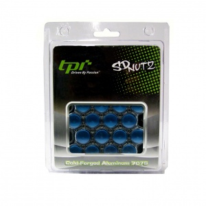 20 x TPi Sd Tuner Style Blue Wheel Nuts & Locks - Closed End Type M12 x 1.50