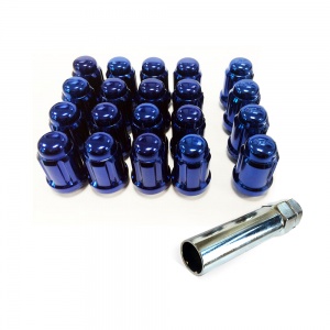 20 x TPi Sd Tuner Style Blue Wheel Nuts & Locks - Closed End Type M12 x 1.50