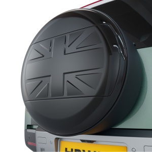 Hawke Union Jack Style Rear Wheel Cover Gloss Black Fits Defender 130 L663 MY20