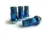 Bundle of 4 Packs (Total 16) 12X1.25 17Hex 45mm TPi Knurled Blue Titanium Race Nut (packs of four)