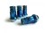 12x1.25 17 Hex 45mm TPi Knurled Blue Titanium Race Nut (Pack of four)