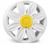 Tansy Daisy Flower Alloy Wheels 16 inch 4x100/108 (ET35) | White x 4 | fits Mini, VW, Citroen, Renault, Ford