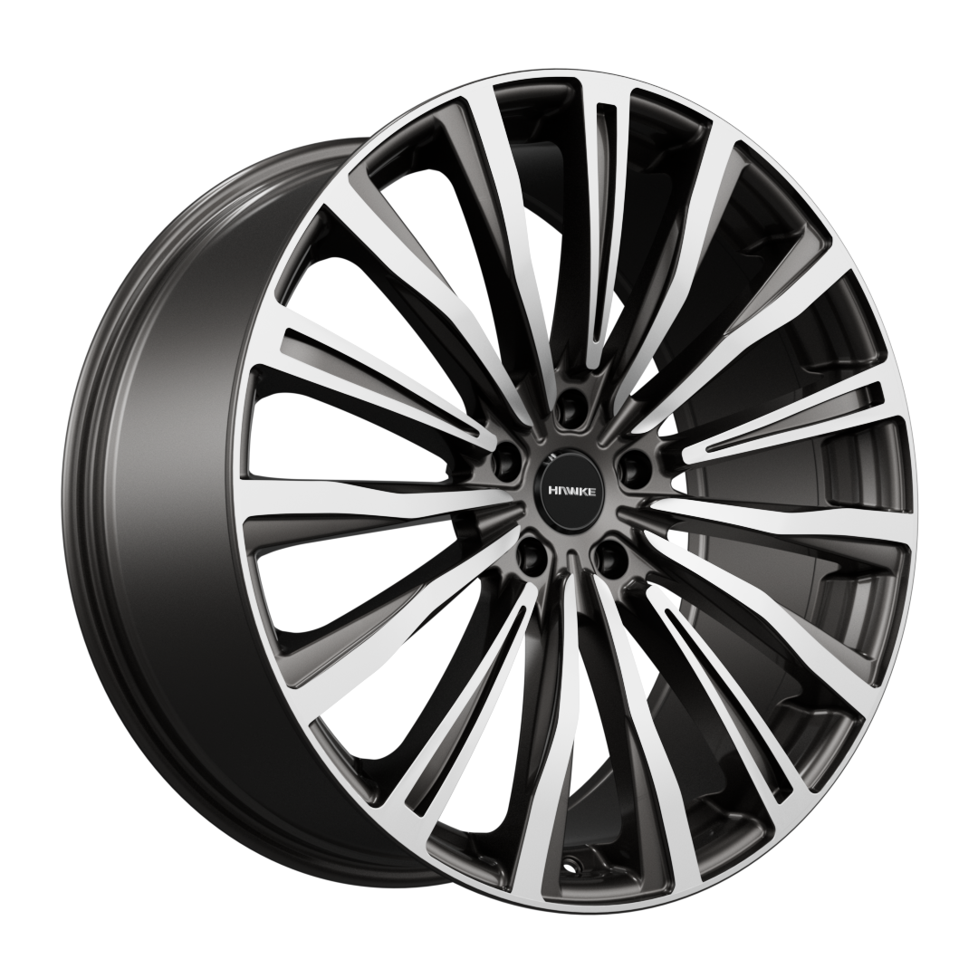 Hawke Chayton wheels 20 x 8.5j 5-120 | Gunmetal Polished Set of four | fits Range Rover Velar & Evoque