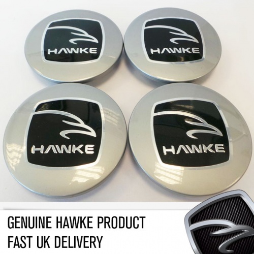 HAWKE Alloy Wheel Centre Caps - Silver