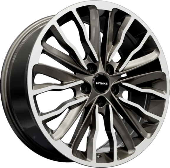 HAWKE Harrier Alloy Wheels 22 inch 5x120 (ET40) | Gunmetal Polish x 4 | fits Range Rover Sport, Vogue and Discovery models