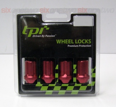 12x1.25 19 Hex TPi Alloy Tapered Locking XR Wheel Nuts Red