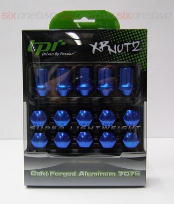 12x1.25 19 Hex 35mm TPi Alloy XR Nutz Blue 20 Pack with Locks