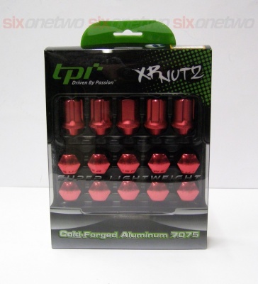 12x1.25 19 Hex 35mm TPi Alloy XR Nutz Red 20 Pack with Locks