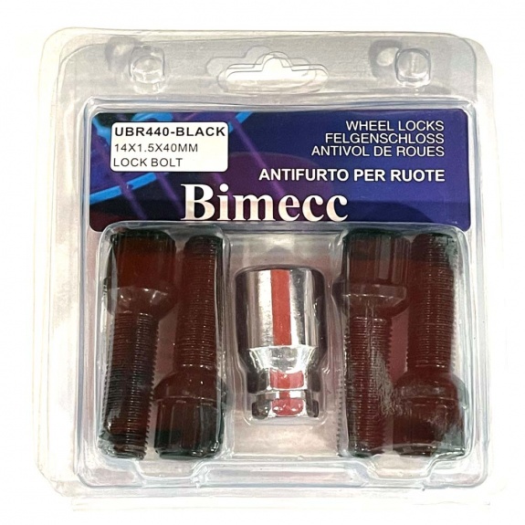 Bimecc 14x1.50 Radius Black Lock Nuts Wheel Locks Locking Nuts