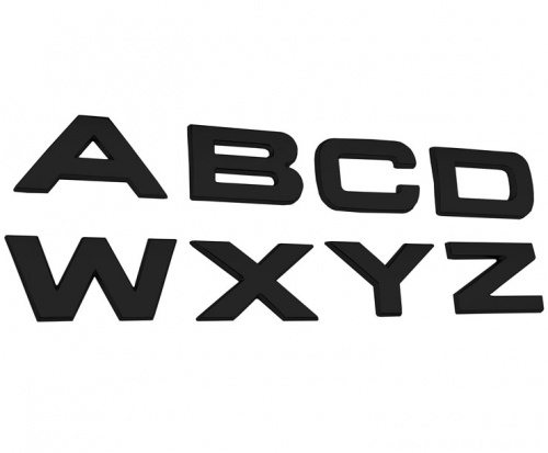 Range Rover Size 3D Matt Black Bonnet or Boot/Tailgate Letters - Single Letters of the Alphabet