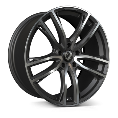 Cades Helious wheels 22 x 10j 5-112 | Matt Gunmetal Polish Set of four | fits Bentley Continental, GT, GTC and Flying Spur