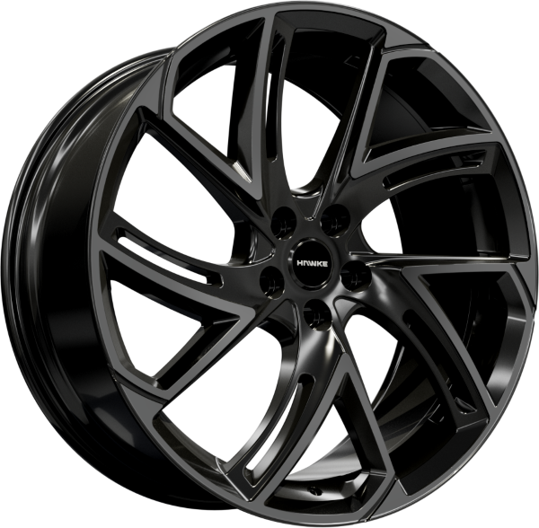 Hawke Condor wheels 22 x 9.5j 5x108 | Black Stealth Set of four | fits Range Rover Evoque, Velar and Discovery Sport models