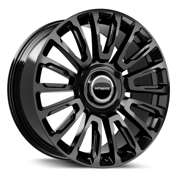 Hawke Dresden wheels 22 x 9.5j 5 x 120 | Jet Black Set of four | fits Rolls Royce models