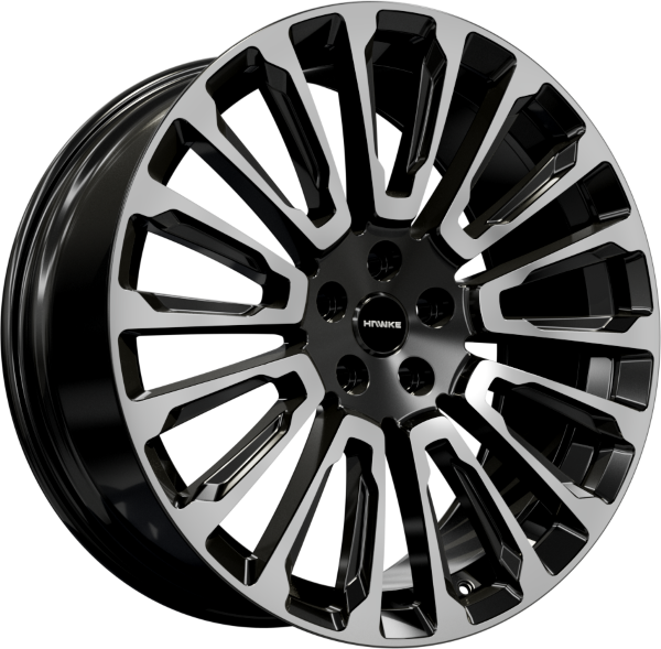 HAWKE Talon Alloy Wheels 22 inch 5x120 (ET38) | Black Polish x 4 | fits Range Rover Sport, Vogue and Discovery models