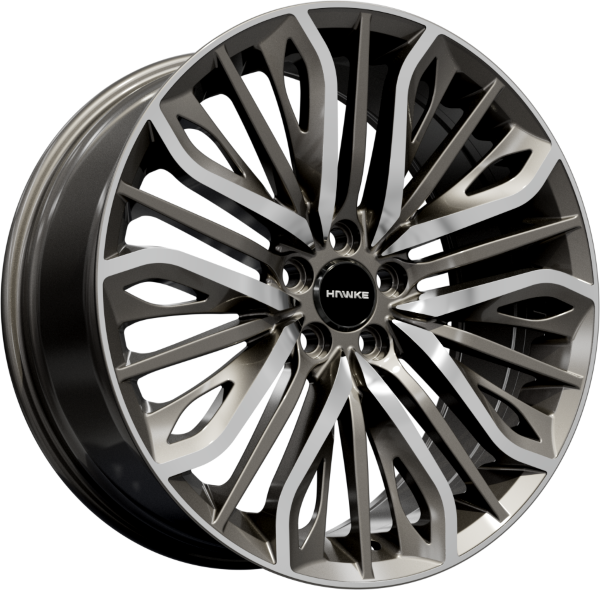 HAWKE Vega Alloy Wheels 20 inch 5x120 (ET42) | Gunmetal Polish x 4 | fits Range Rover Sport, Vogue and Discovery models