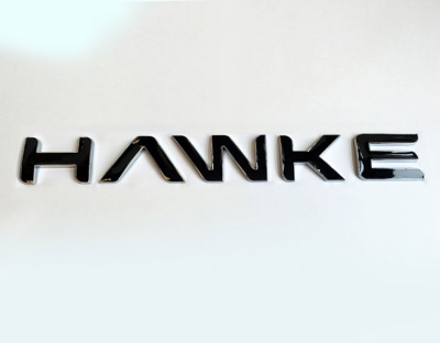 HAWKE Logo Chrome with Black infill Bonnet or Boot/Tailgate Letters